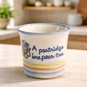 Vintage Louisville Stoneware Punch Cup  A Partridge in a pear tree - Made in USA